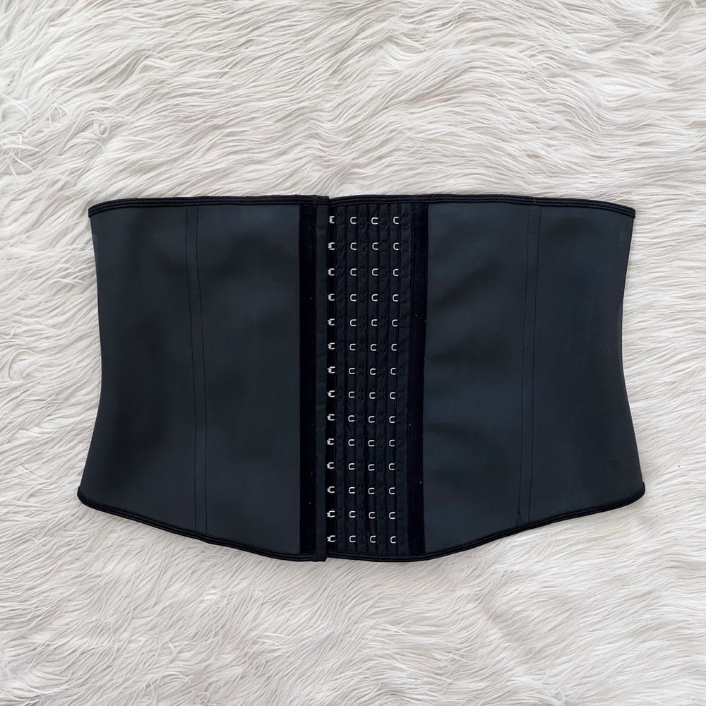 Shaperx Waist Trainer Corset Black Smooth Texture Hook and Eye Shapewear 2X